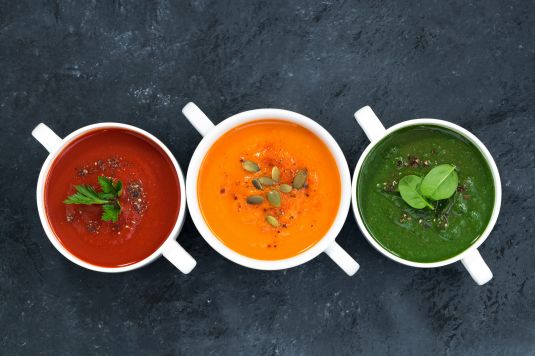 Rote, orange und grüne Suppe - Fastenwoche Sonne Fex